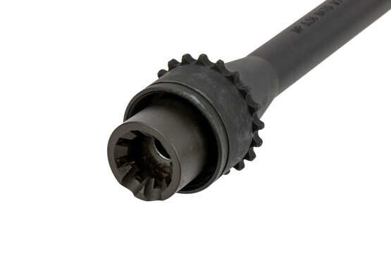 The LMT 10.5 inch 5.56 AR-15 barrel features an M4 feed ramp extension